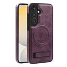 For Samsung Galaxy S24+ 5G Multi-function Holder MagSafe PU Phone Case(Deep Purple) - 2