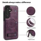 For Samsung Galaxy S24+ 5G Multi-function Holder MagSafe PU Phone Case(Deep Purple) - 3