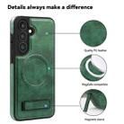 For Samsung Galaxy S24+ 5G Multi-function Holder MagSafe PU Phone Case(Green) - 3
