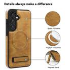 For Samsung Galaxy S24+ 5G Multi-function Holder MagSafe PU Phone Case(Brown) - 3