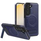 For Samsung Galaxy S23+ 5G Multi-function Holder MagSafe PU Phone Case(Royal Blue) - 1