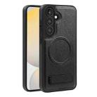 For Samsung Galaxy S23+ 5G Multi-function Holder MagSafe PU Phone Case(Black) - 2