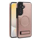 For Samsung Galaxy S23+ 5G Multi-function Holder MagSafe PU Phone Case(Rose Gold) - 2