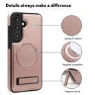 For Samsung Galaxy S23+ 5G Multi-function Holder MagSafe PU Phone Case(Rose Gold) - 3