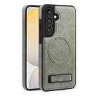 For Samsung Galaxy S23+ 5G Multi-function Holder MagSafe PU Phone Case(Titanium Gray) - 2