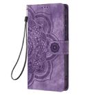 For iPhone 15 Pro Max Mandala Embossed Retro Frosted Leather Phone Case(Purple) - 2