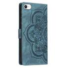 For iPhone 7 / 8 / SE 2022 Mandala Embossed Retro Frosted Leather Phone Case(Blue) - 3