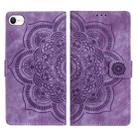For iPhone 7 / 8 / SE 2022 Mandala Embossed Retro Frosted Leather Phone Case(Purple) - 1