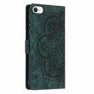 For iPhone 7 / 8 / SE 2022 Mandala Embossed Retro Frosted Leather Phone Case(Green) - 3