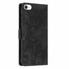 For iPhone 7 / 8 / SE 2022 Mandala Embossed Retro Frosted Leather Phone Case(Black) - 3