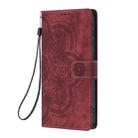 For iPhone 13 Pro Max Mandala Embossed Retro Frosted Leather Phone Case(Red) - 2