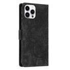 For iPhone 13 Pro Max Mandala Embossed Retro Frosted Leather Phone Case(Black) - 3