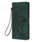 For iPhone 12 Pro Max Mandala Embossed Retro Frosted Leather Phone Case(Green) - 2