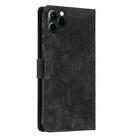 For iPhone 11 Pro Max Mandala Embossed Retro Frosted Leather Phone Case(Black) - 3