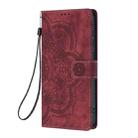 For iPhone 11 Mandala Embossed Retro Frosted Leather Phone Case(Red) - 2