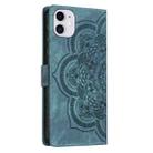 For iPhone 11 Mandala Embossed Retro Frosted Leather Phone Case(Blue) - 3