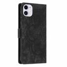 For iPhone 11 Mandala Embossed Retro Frosted Leather Phone Case(Black) - 3