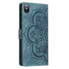 For iPhone X / XS Mandala Embossed Retro Frosted Leather Phone Case(Blue) - 3