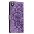 For iPhone X / XS Mandala Embossed Retro Frosted Leather Phone Case(Purple) - 3