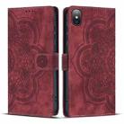 For iPhone XS Max Mandala Embossed Retro Frosted Leather Phone Case(Red) - 1