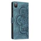 For iPhone XS Max Mandala Embossed Retro Frosted Leather Phone Case(Blue) - 3