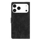 For iPhone 17 Pro Mandala Embossed Retro Frosted Leather Phone Case(Black) - 3