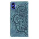 For iPhone 17 Mandala Embossed Retro Frosted Leather Phone Case(Blue) - 3