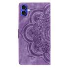 For iPhone 17 Mandala Embossed Retro Frosted Leather Phone Case(Purple) - 3