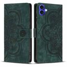 For iPhone 17 Mandala Embossed Retro Frosted Leather Phone Case(Green) - 1