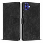 For iPhone 17 Mandala Embossed Retro Frosted Leather Phone Case(Black) - 1