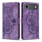 For iPhone 17 Air Mandala Embossed Retro Frosted Leather Phone Case(Purple) - 1