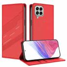For Samsung Galaxy M33 5G Global Embossed Multi-functional Wallet Retro Leather Phone Case(Red) - 1
