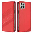 For Samsung Galaxy M33 5G Global Embossed Multi-functional Wallet Retro Leather Phone Case(Red) - 2