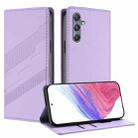 For Samsung Galaxy M34 5G Embossed Multi-functional Wallet Retro Leather Phone Case(Light Purple) - 1