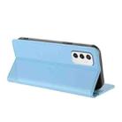 For Samsung Galaxy M52 5G Embossed Multi-functional Wallet Retro Leather Phone Case(Light Blue) - 3