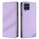 For Samsung Galaxy M53 5G Embossed Multi-functional Wallet Retro Leather Phone Case(Light Purple) - 2