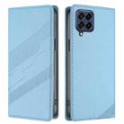 For Samsung Galaxy M53 5G Embossed Multi-functional Wallet Retro Leather Phone Case(Light Blue) - 2