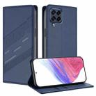 For Samsung Galaxy M53 5G Embossed Multi-functional Wallet Retro Leather Phone Case(Dark Blue) - 1