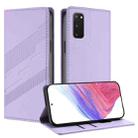 For Samsung Galaxy S20 FE 4G / 5G Embossed Multi-functional Wallet Retro Leather Phone Case(Light Purple) - 1