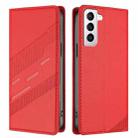 For Samsung Galaxy S21 5G Embossed Multi-functional Wallet Retro Leather Phone Case(Red) - 2