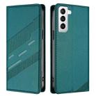 For Samsung Galaxy S21 5G Embossed Multi-functional Wallet Retro Leather Phone Case(Dark Green) - 2