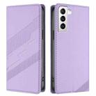 For Samsung Galaxy S21 5G Embossed Multi-functional Wallet Retro Leather Phone Case(Light Purple) - 2