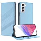 For Samsung Galaxy S21 5G Embossed Multi-functional Wallet Retro Leather Phone Case(Light Blue) - 1