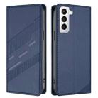For Samsung Galaxy S21 5G Embossed Multi-functional Wallet Retro Leather Phone Case(Dark Blue) - 2