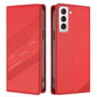 For Samsung Galaxy S21 FE 5G Embossed Multi-functional Wallet Retro Leather Phone Case(Red) - 2