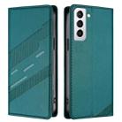 For Samsung Galaxy S21 FE 5G Embossed Multi-functional Wallet Retro Leather Phone Case(Dark Green) - 2