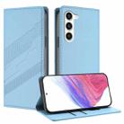 For Samsung Galaxy S23 5G Embossed Multi-functional Wallet Retro Leather Phone Case(Light Blue) - 1