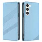For Samsung Galaxy S23 5G Embossed Multi-functional Wallet Retro Leather Phone Case(Light Blue) - 2