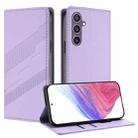 For Samsung Galaxy S23 FE 5G Embossed Multi-functional Wallet Retro Leather Phone Case(Light Purple) - 1