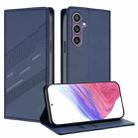 For Samsung Galaxy S23 FE 5G Embossed Multi-functional Wallet Retro Leather Phone Case(Dark Blue) - 1